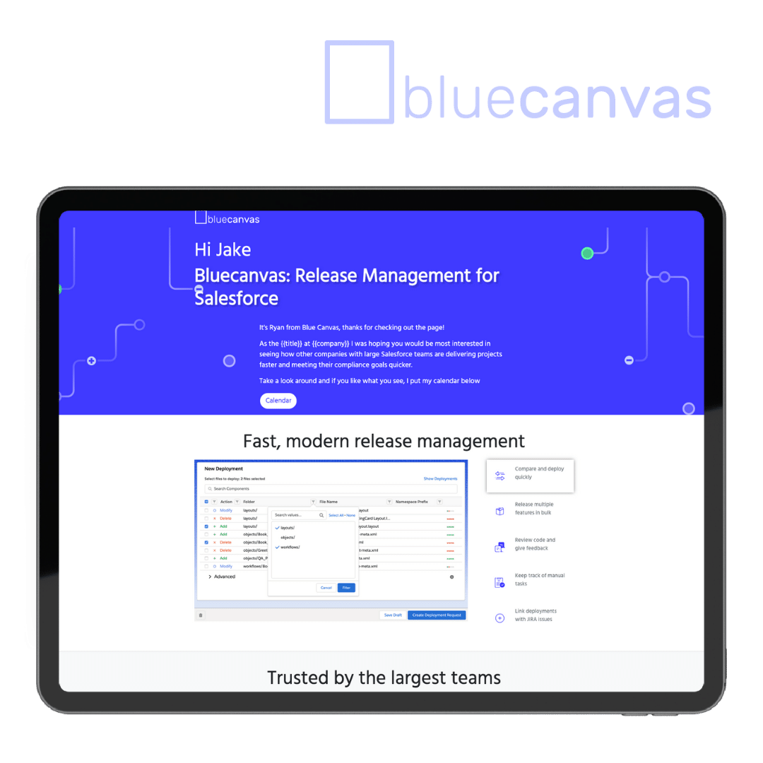 Bluecanvas Landing Page