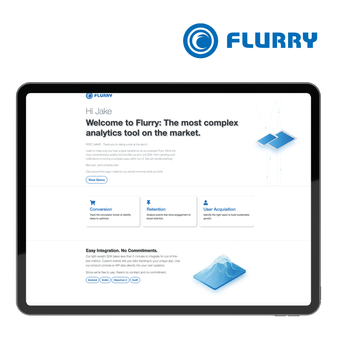 Flurry Landing Page